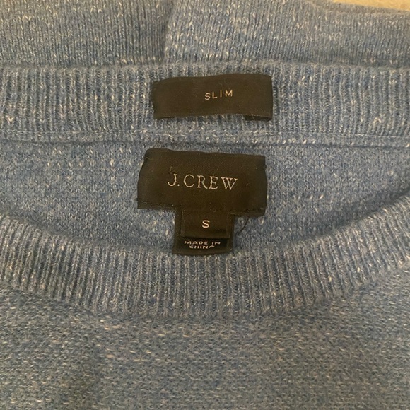 J Crew Textured Knit Light Blue Small Slim Fit Cotton Sweater Sweatshirt - Picture 3 of 5